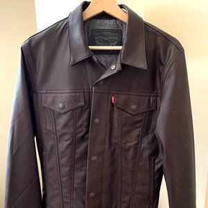 Levi's Leather Jacket- Faux leather trucker jacket